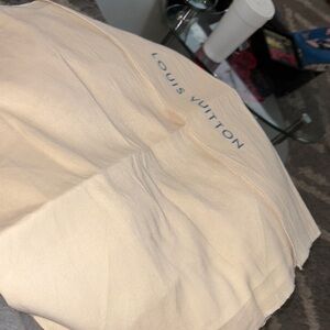 Louis Vuitton Beige Dust Bag with Blue Logo